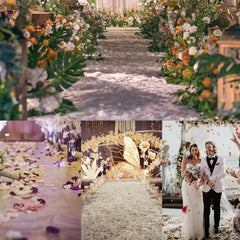 500pc Silver Rose Petals, Artificial Flower Petals Fake Rose, Silver Artificial Silk Rose Petals for Wedding, Proposal