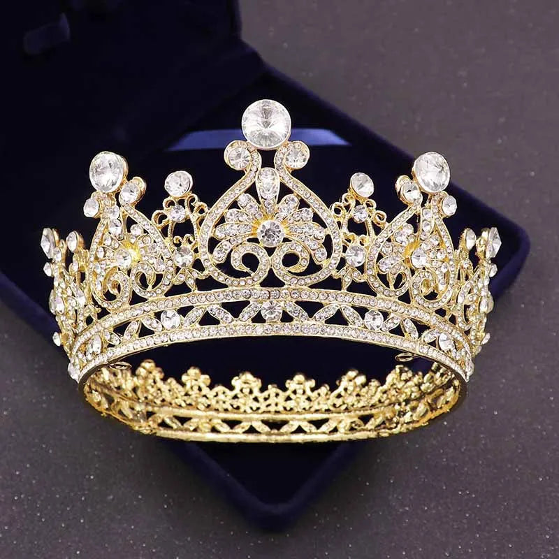 Royal Crystal King Crown Bride Tiaras and Crowns Queen Hair Jewelry Pageant Prom Diadem Headpiece Bridal Head Accessories