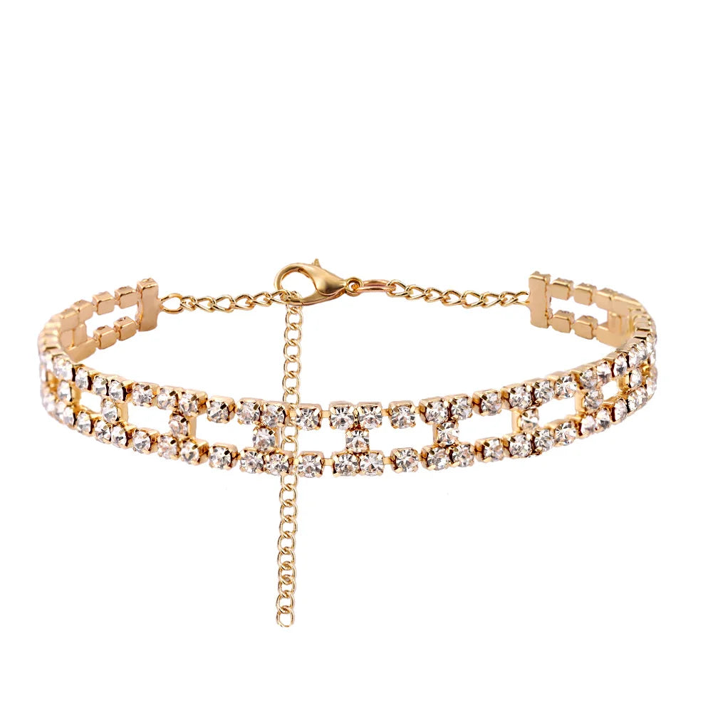 Trendy Shining Cute Butterfly Crystal Tennis Anklet for Women Gold Silver Color Boho Sandals Rhinestone Foot Ankle Chain Jewelry