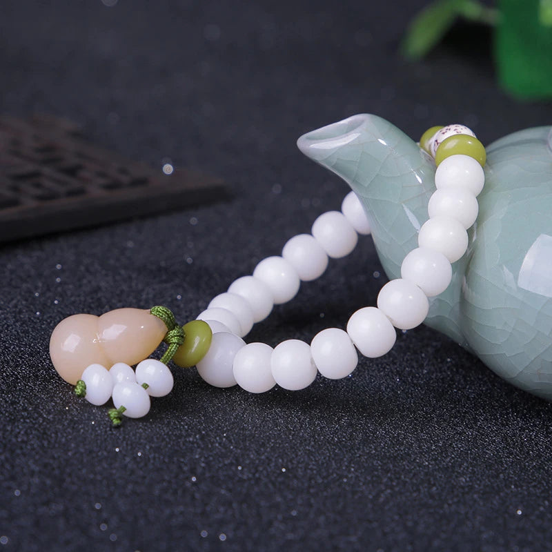 108 White Jade Bodhi Roots Bracelet Womens Lotus Leaf Multi-layer Beads Fashion Bracelet Buddha Charm Yoga Necklace Dropshipping