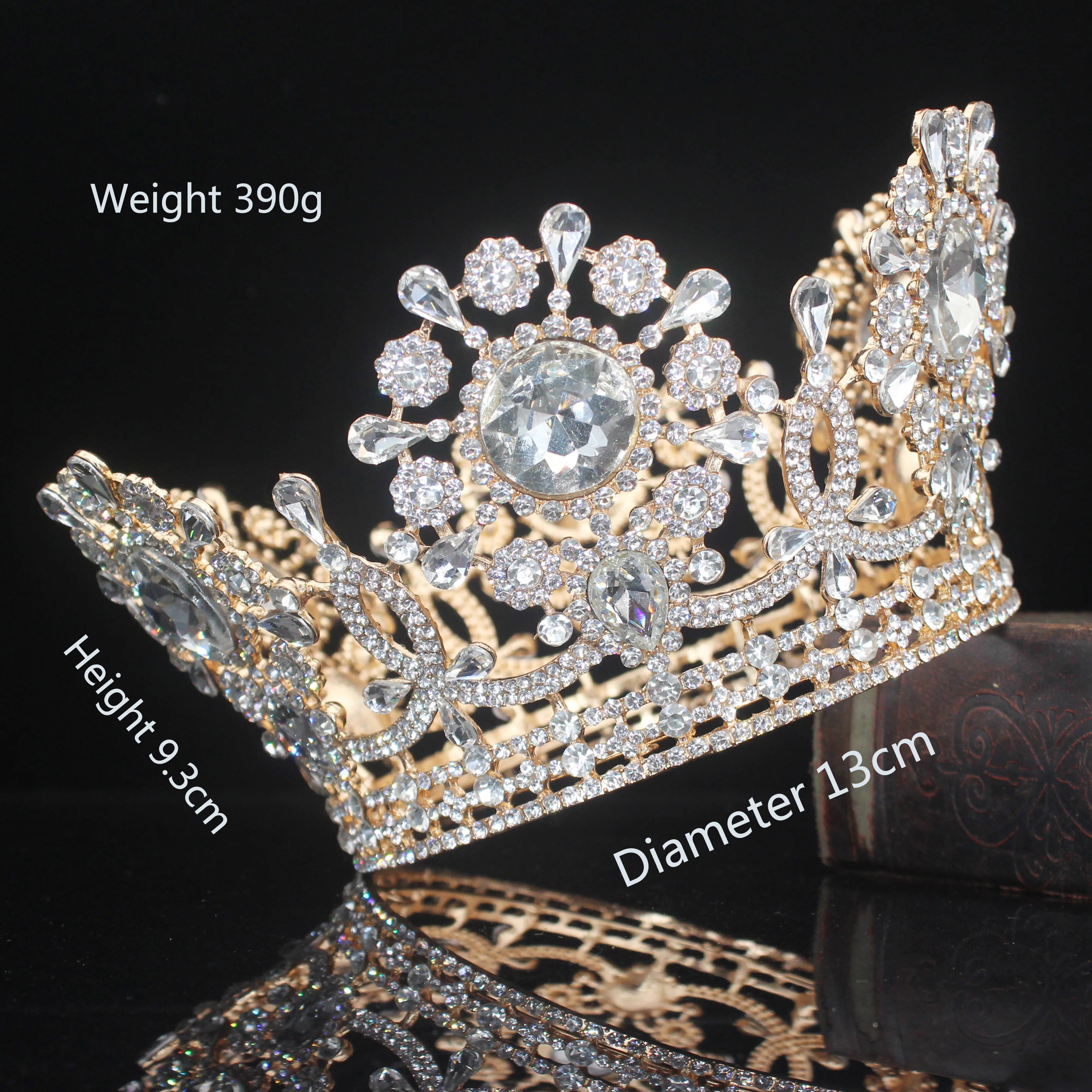 Royal Crystal King Crown Bride Tiaras and Crowns Queen Hair Jewelry Pageant Prom Diadem Headpiece Bridal Head Accessories