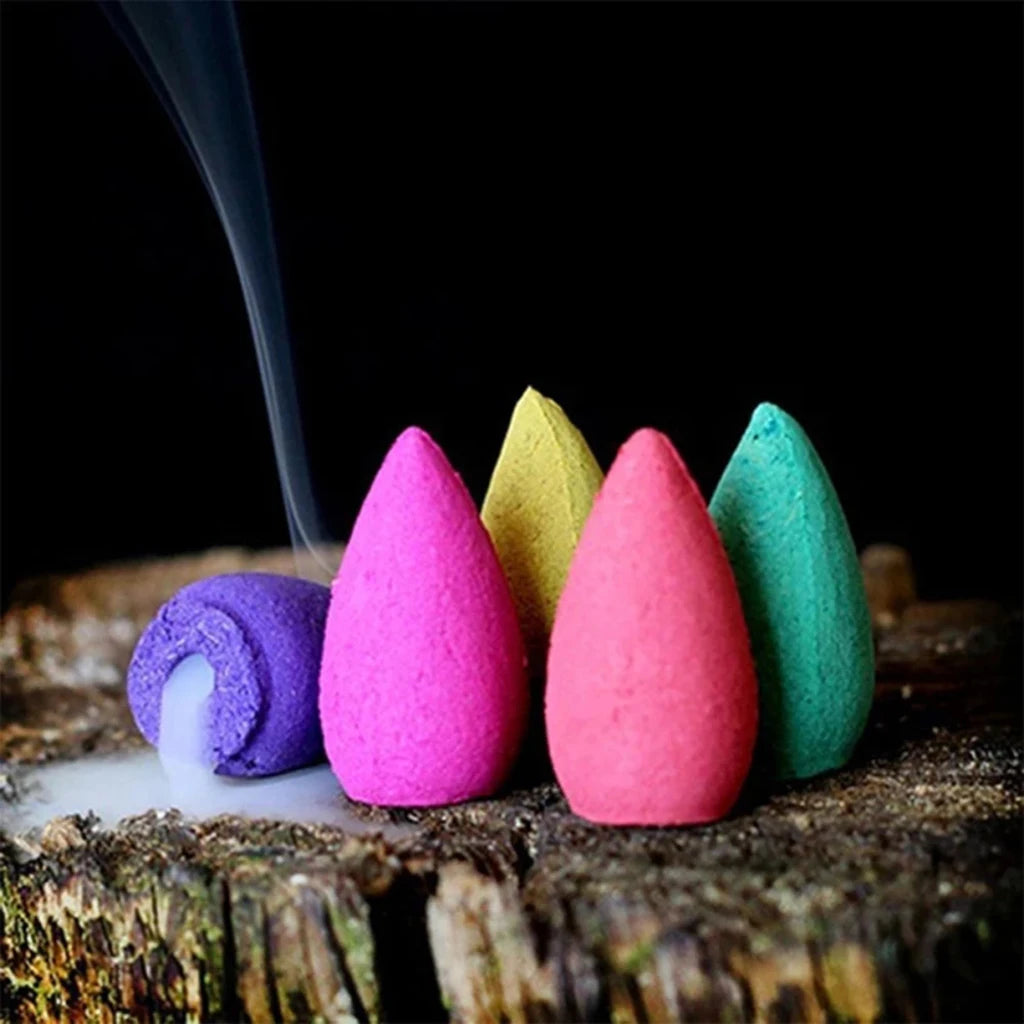 10pc Waterfall  Backflow Incense Cones Mixed Colorful Incense Cone Air Freshener for Meditation Home Bedroom Yoga SPA Relaxation