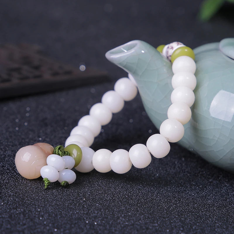108 White Jade Bodhi Roots Bracelet Womens Lotus Leaf Multi-layer Beads Fashion Bracelet Buddha Charm Yoga Necklace Dropshipping