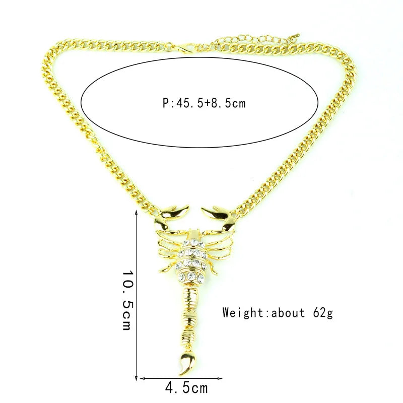 New Fashion Scorpion&Snake Shape Women Necklace Gold&Silver Color Alloy Animal Shape Rhinestone Woman Choker Neck Neckalce Women