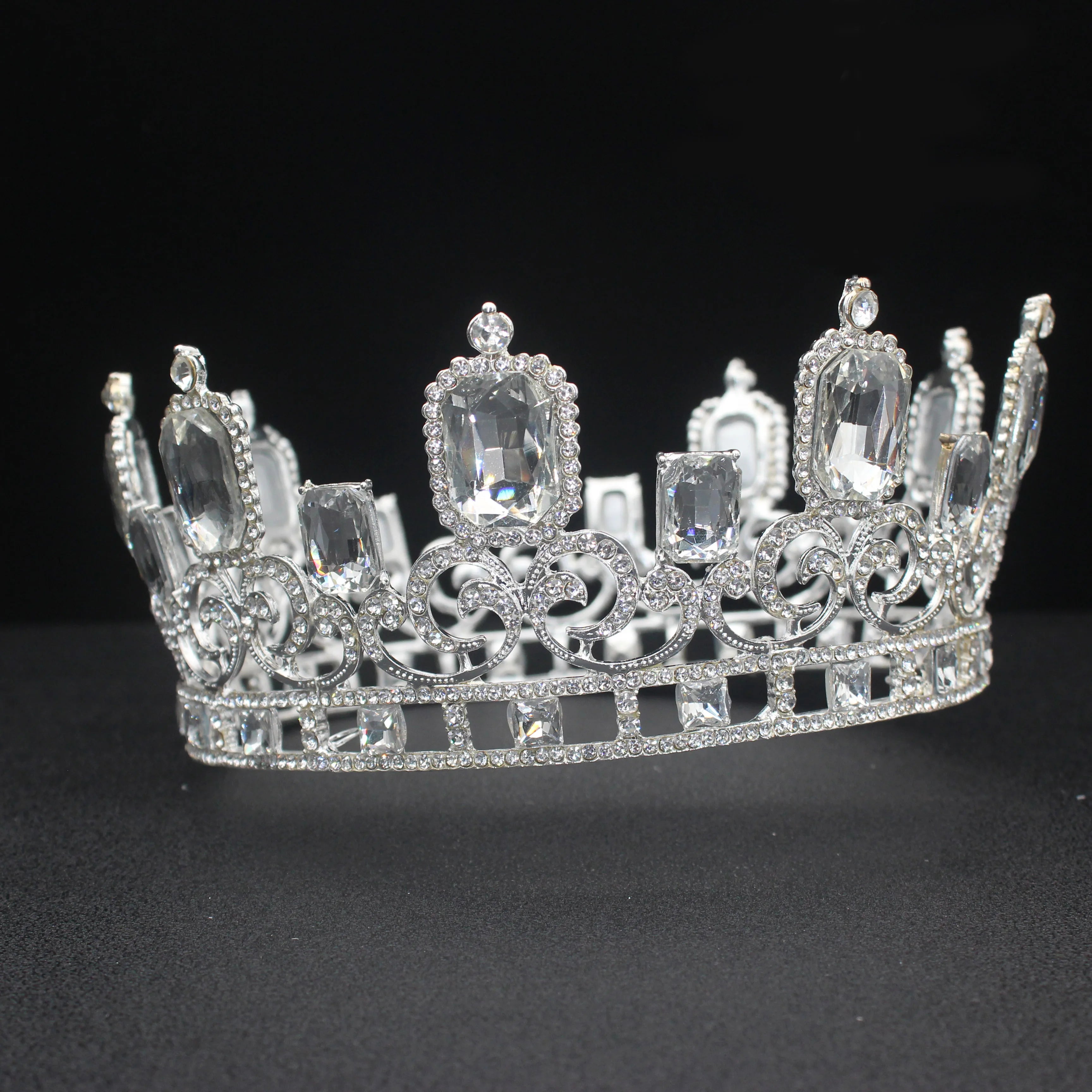 Royal Crystal King Crown Bride Tiaras and Crowns Queen Hair Jewelry Pageant Prom Diadem Headpiece Bridal Head Accessories