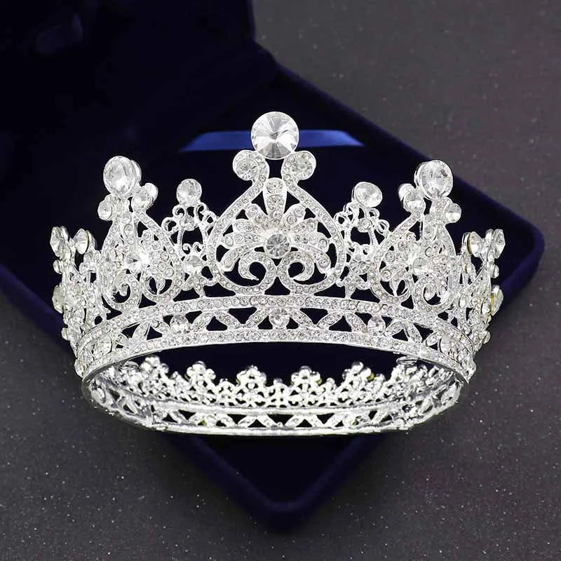 Royal Crystal King Crown Bride Tiaras and Crowns Queen Hair Jewelry Pageant Prom Diadem Headpiece Bridal Head Accessories