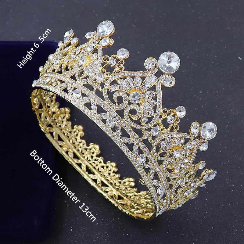 Royal Crystal King Crown Bride Tiaras and Crowns Queen Hair Jewelry Pageant Prom Diadem Headpiece Bridal Head Accessories
