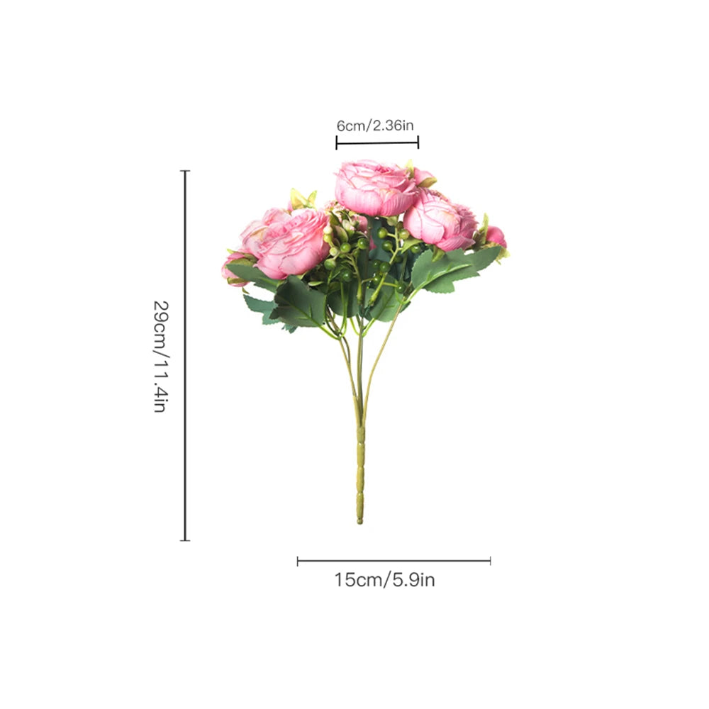1/3pcs Artificial Flower silk Peony rose Bouquet for Home decor Table vase Wedding bridal bouquet Decoration diy gift Hot sales