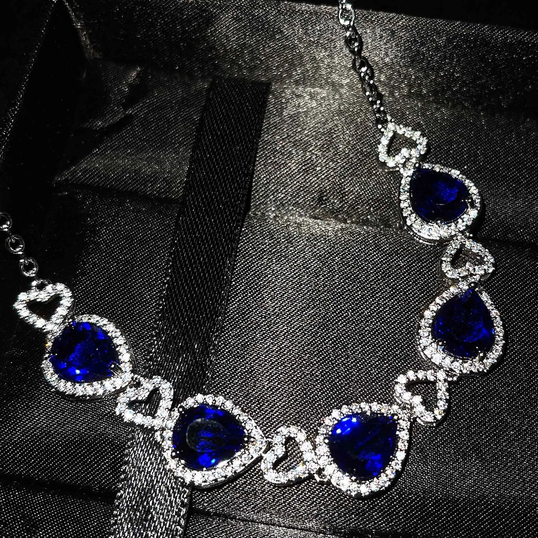 TITANIC Heart of the Ocean Necklaces for Women Romantic Crystal Chain Pendant Necklaces Bracelets Valentine's Day Jewelry Gift