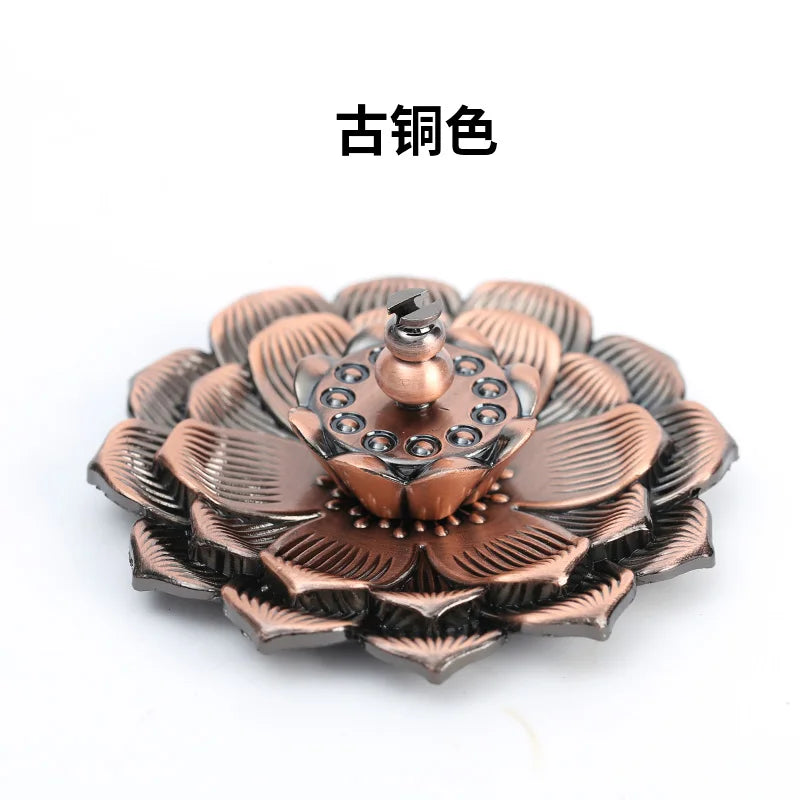 New 1PC Alloy Incense Burner Stick Holder Plate Buddhism Lotus Censer Bronze Nasturtium Incense Burner