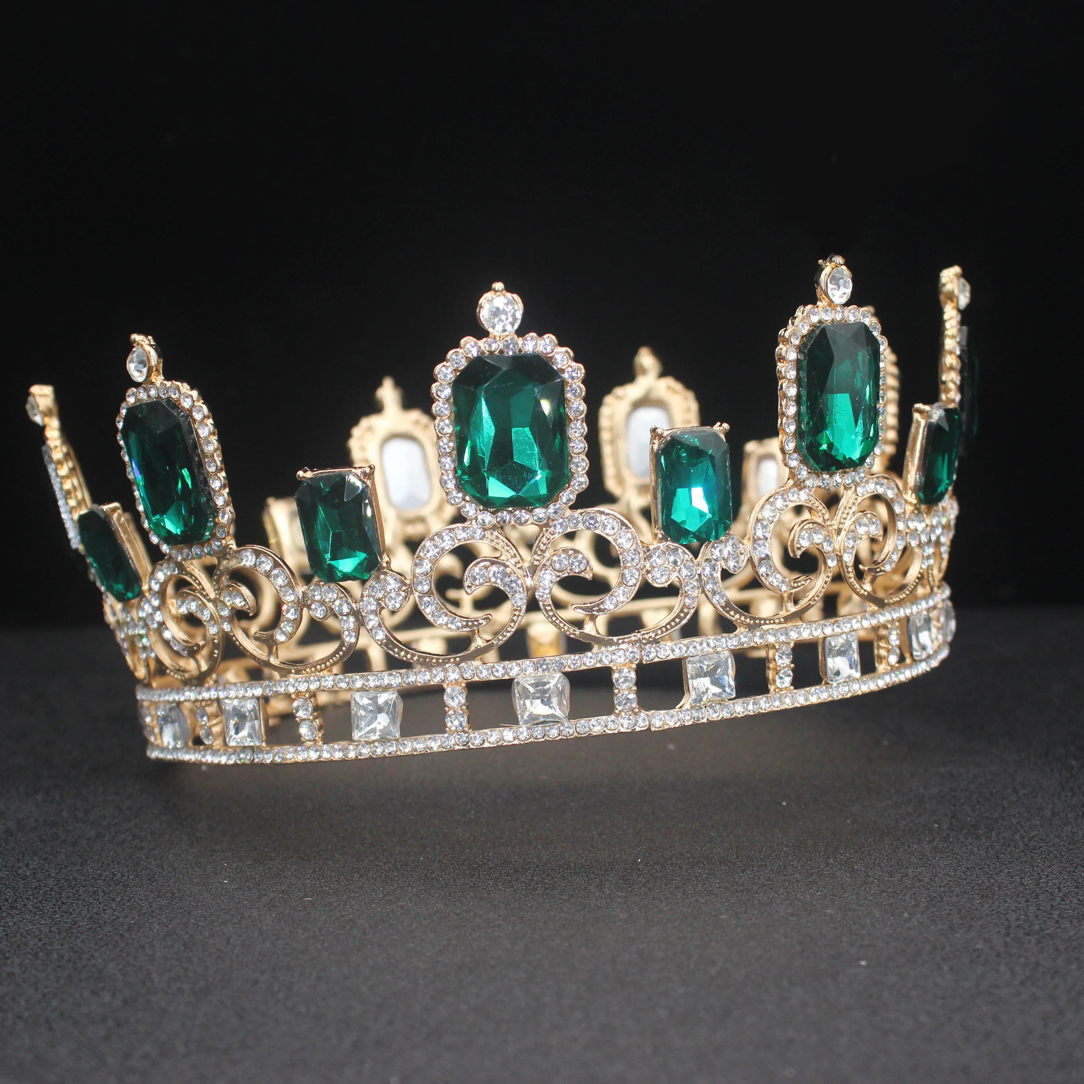 Royal Crystal King Crown Bride Tiaras and Crowns Queen Hair Jewelry Pageant Prom Diadem Headpiece Bridal Head Accessories