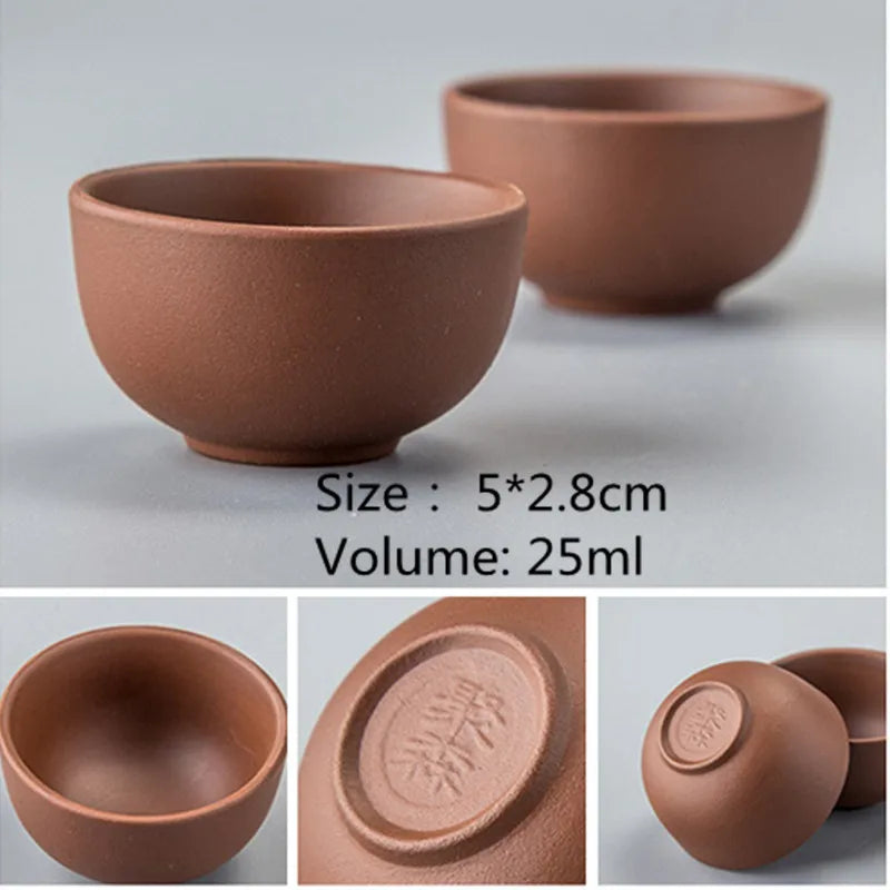 Porcelain Drinkware Small Tea Bowl Purple Clay Tea Cup 25ml Teacup Ceramic Quality  Heat Resistant Tea Service Accessories