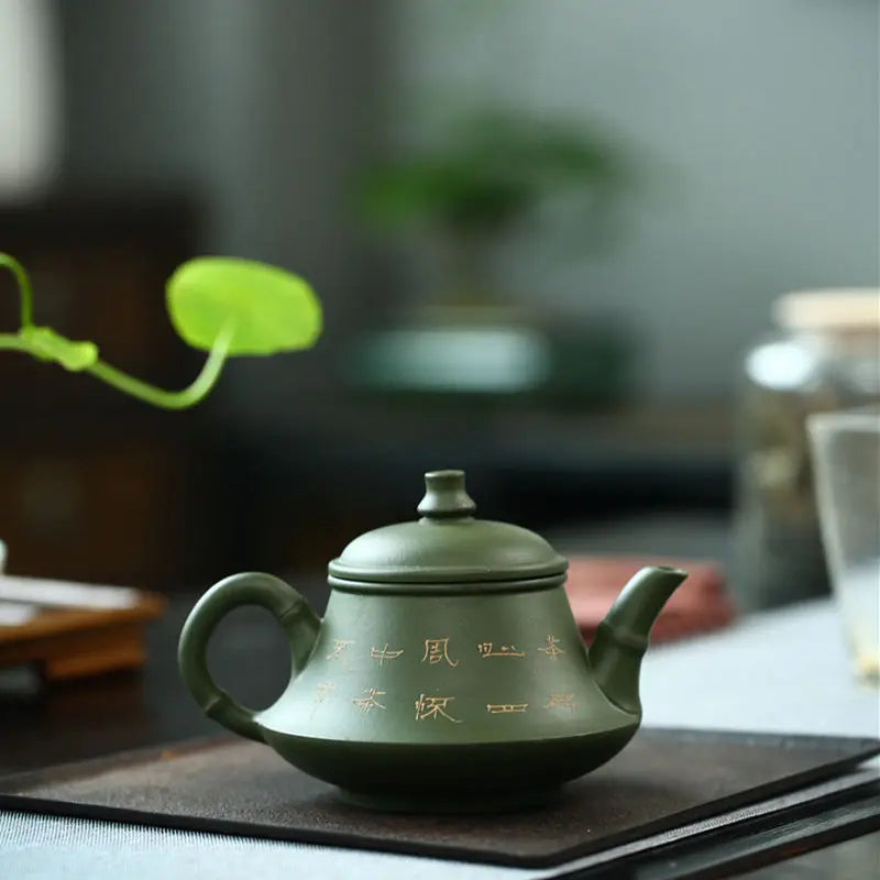 230CC Real Handmade Green Kettle Yixing Purple Clay Teapot Puer Tea Set Kung Fu Zisha Teaware Free Shipping