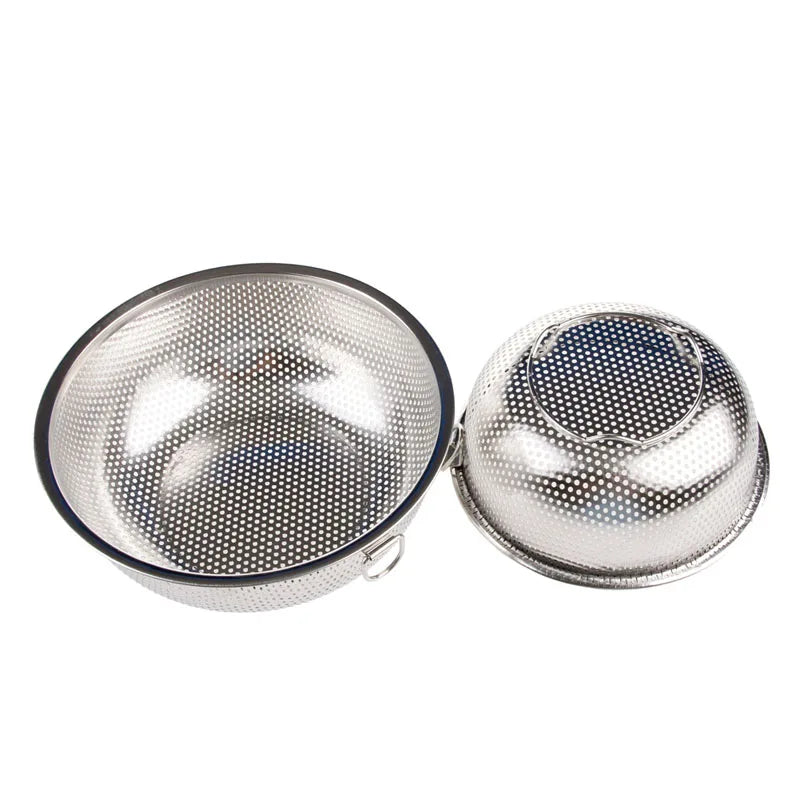 1Pc Kitchen Mesh Sifter Colander Strainer Sieve Rice Basket Cleaning Gadget Kitchen Clips Stainless Steel Tools