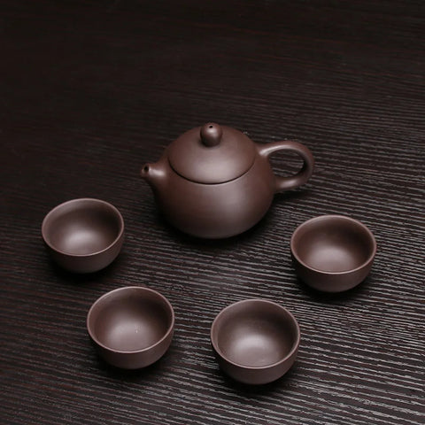 Hot Sale Ceramic Purple Clay Tea Set Kung Fu Pot Infuser Xishi Gaiwan Teapot Serving Cup Teacup Chinese Drinkware High Quality