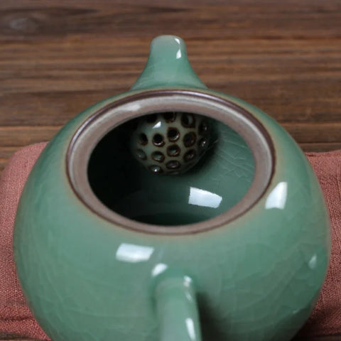 200ml Ice Crack Longquan/Celadon/Xishi Pot/ Teapot/Tea Set/Brother Kiln/China Ceramic/Single Pot /Filter Teapot/Gift