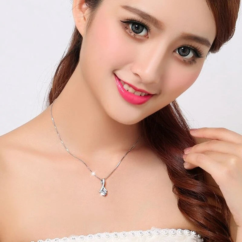 Gift for Wife Necklace Husband Fashion Crystal Necklace Femal Soulmate Pendant Necklaces Girl Jewelry Christmas Birthday Gifts