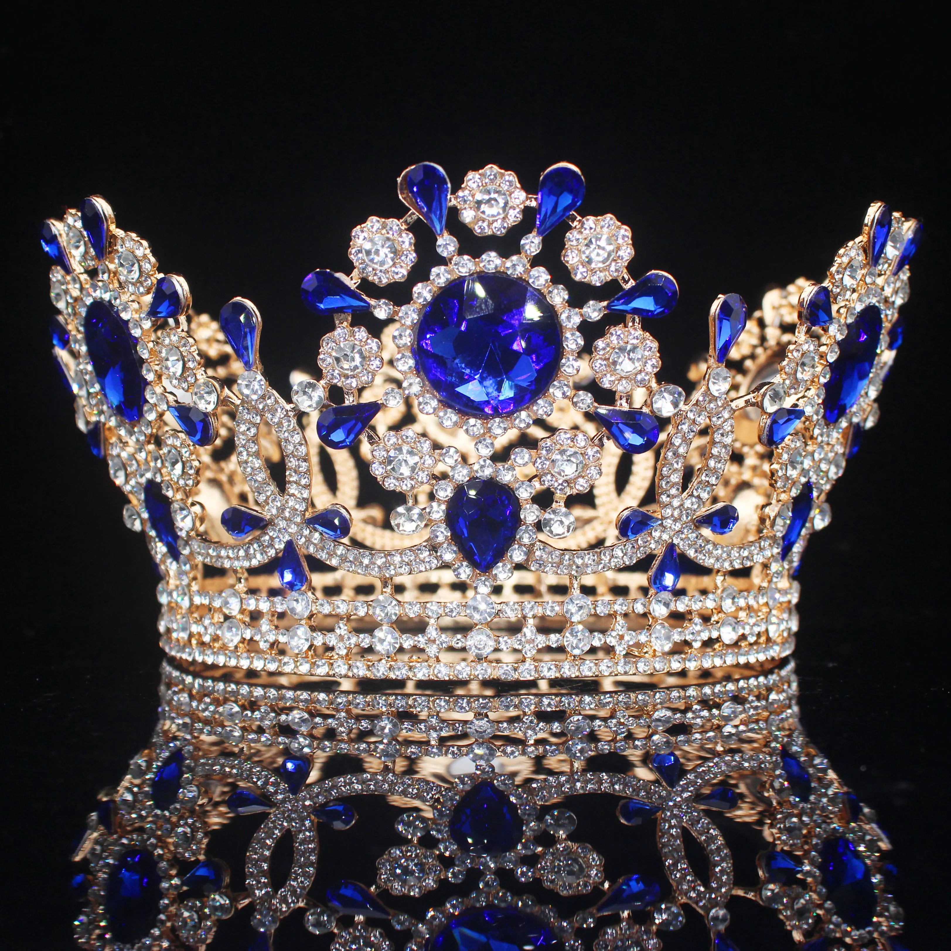 Royal Crystal King Crown Bride Tiaras and Crowns Queen Hair Jewelry Pageant Prom Diadem Headpiece Bridal Head Accessories