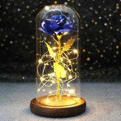 Best Mother's Day Gift Enchanted Galaxy Rose Beauty And The Beast LED Glass Dome Wood Base Flower Valentine's Day Christmas gift