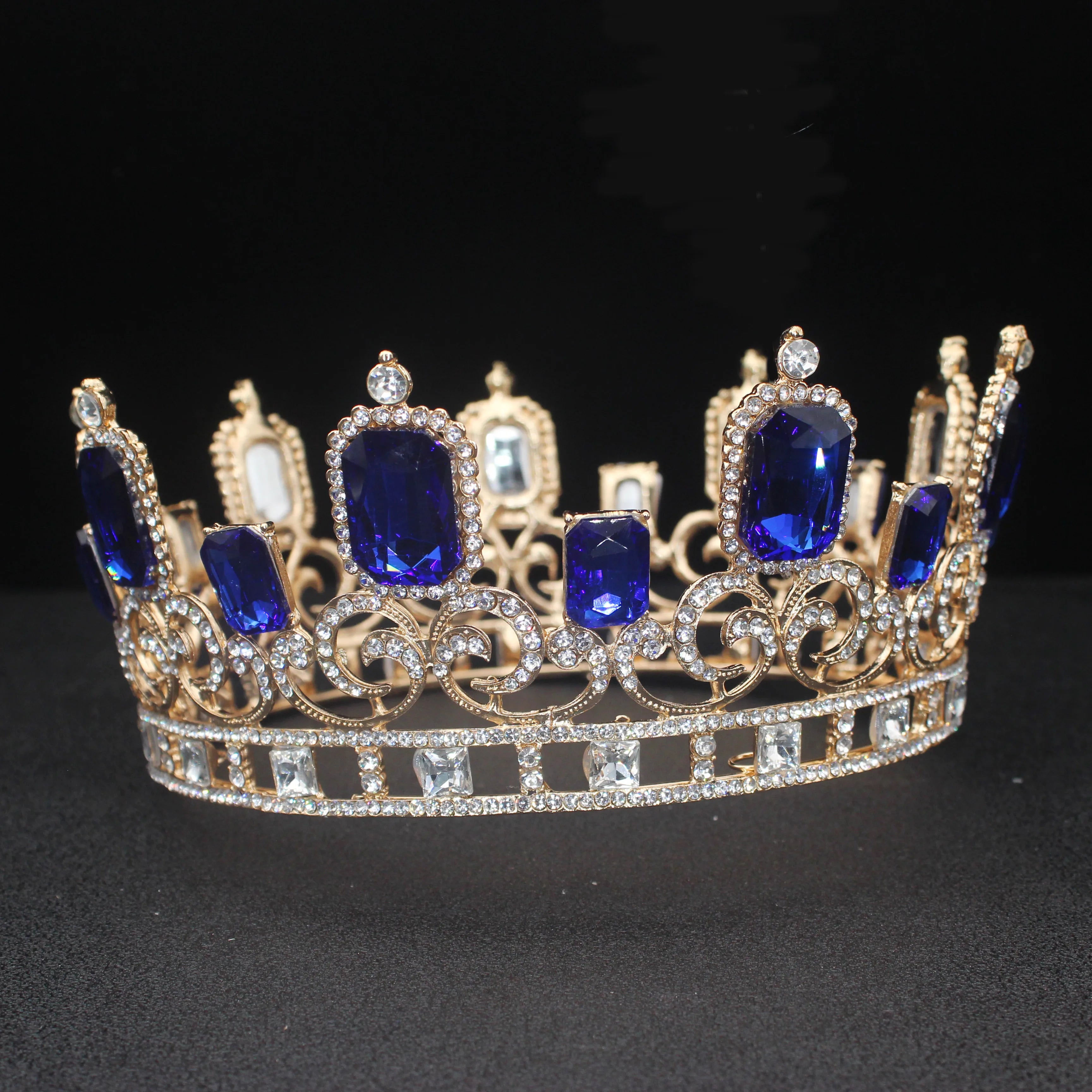 Royal Crystal King Crown Bride Tiaras and Crowns Queen Hair Jewelry Pageant Prom Diadem Headpiece Bridal Head Accessories