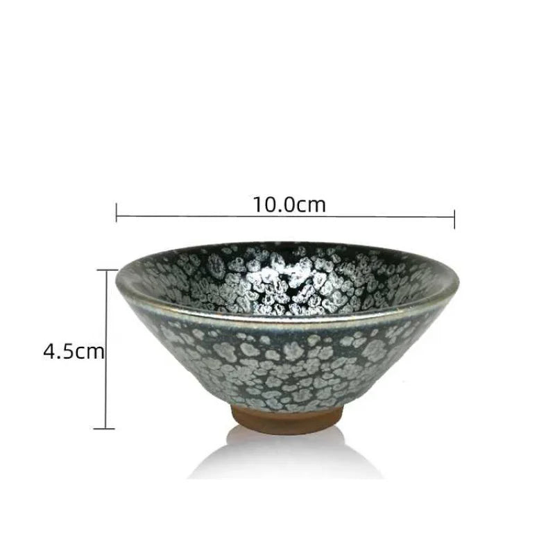 JW032 Chinese Antique Tenmoku Tea Cup Skyeye Pattern Porcelain Cup Sets Japanese Style Tea Bowl for puer Oolong Tea/JIANZHAN