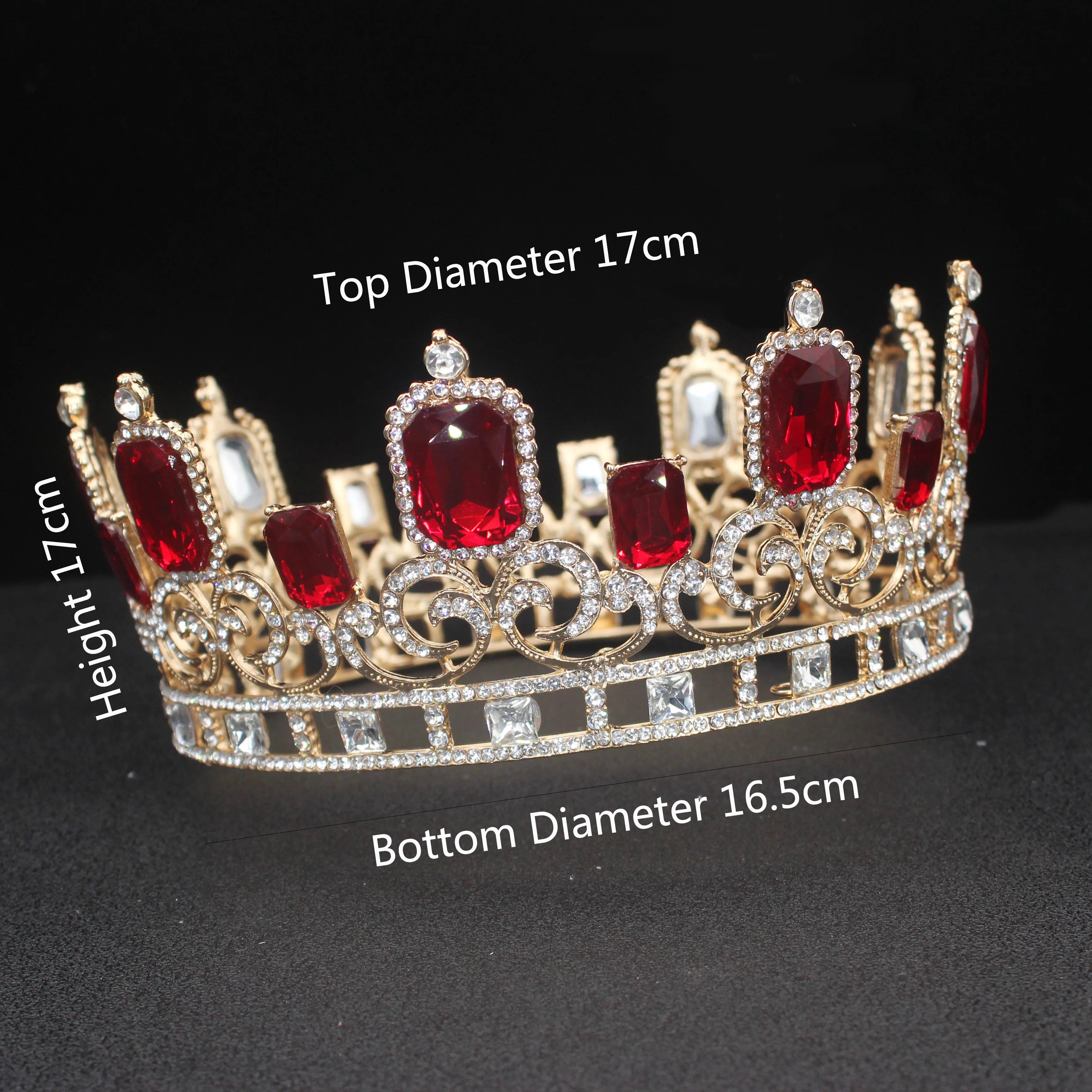 Royal Crystal King Crown Bride Tiaras and Crowns Queen Hair Jewelry Pageant Prom Diadem Headpiece Bridal Head Accessories