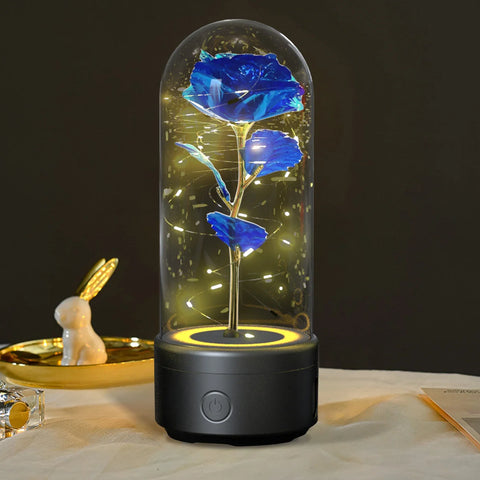 Creative 2 In 1 Rose Flowers Light And Bluetooth Speaker as Valentine's Day Gift