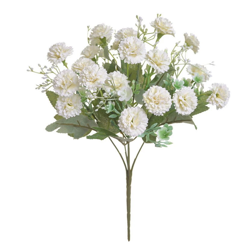 Artificial Flowers Wedding Bouquet Festival Decor Vases for Home Room Scrapbooking Diy Candy Box Silk Material Orange Hydrangea