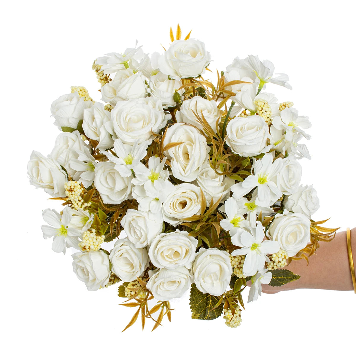 Artificial Flower Silk Rose Christmas Home flowervase Decor Bonsai Room Wedding Bride Bouquet yard  festival Party Diy Hot sale