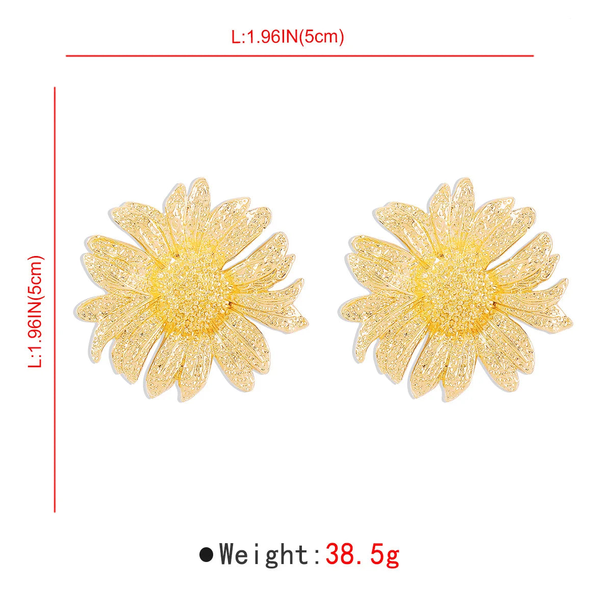 Simple Exaggerated Metal Sunflower Necklace Earrings Set For Women Flower Pendant Clavicle Chain Holiday Fashion Jewelry AN051