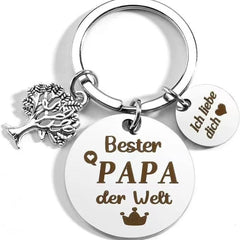 German Father's Day Best Papa Der Welt Keychain Stainless Steel Engraved Birthday Gift Decorative Accessories Ornament Gifts