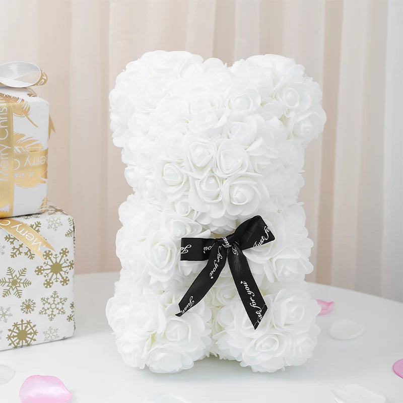 1pc Artificial Rose Bear Flower a Gift for Women Christmas Valentine's Day Birthday Anniversary Supplies  Party Decoration