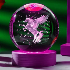 Crystal Ball with LED Office Decoration Sphere Stand Holder Laser Engraving Glass Ball Birthday Gift Souvenir