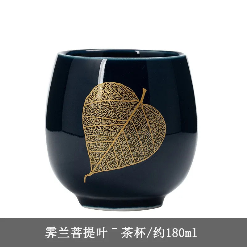 Ceramic teacup, Jilan, Japanese-style simple master cup, large black glaze, household kung fu tea set, single cup, tea cup