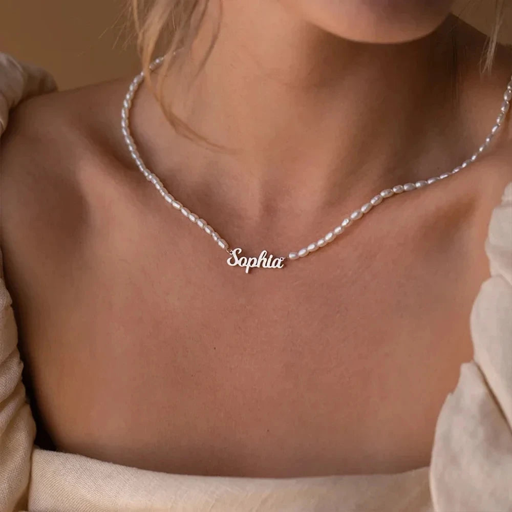 Custom Name Necklace Personalized Golden Choker  for Women Man Stainless Steel Necklaces Customized Fashion Jewelry Couple Gift