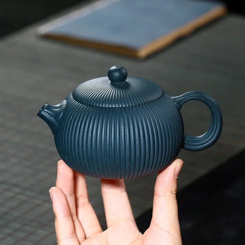 Yuan Youjun Purple Sand Teapot Rib Pattern Begonia Xi Shi Pot Wholesale Rain Medium Sand Handmade Teapot Tea Set One Piece Drops