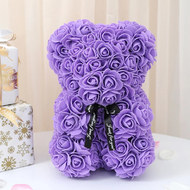 1pc Artificial Rose Bear Flower a Gift for Women Christmas Valentine's Day Birthday Anniversary Supplies  Party Decoration