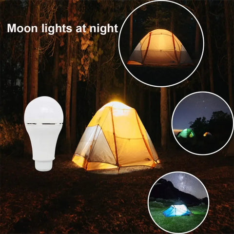 LED Solar Lamp Bulb Outdoor LED Light Bulb 6000K Waterproof Portable Solar Garden Hanging Light Hiking Fishing Emergency Lights