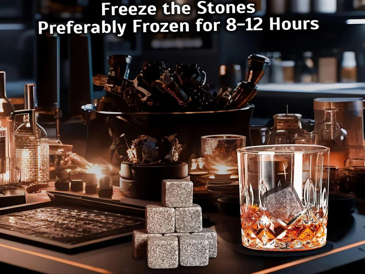Whiskey Gifts for Men Father's Day Present Whiskey Granite Chilling Stones Scotch Bourbon for Dad Husband Birthday Party Wedding