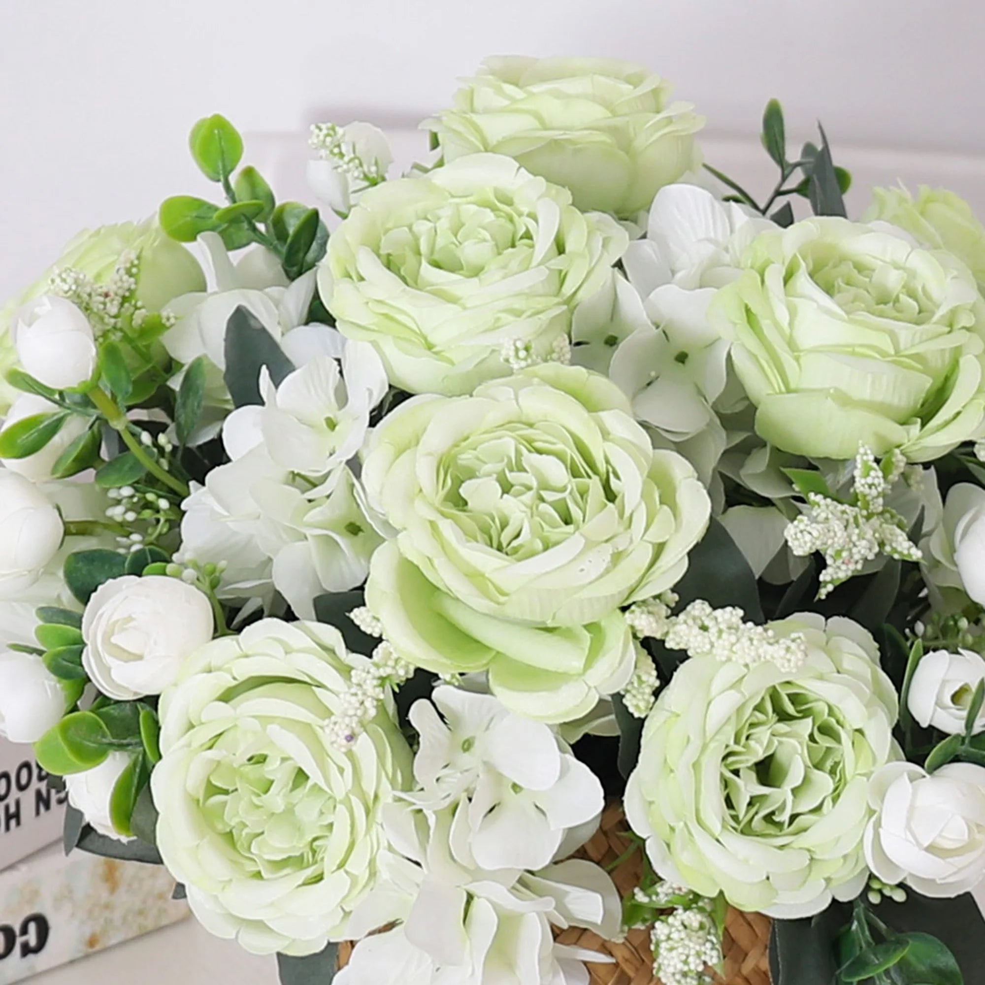 Blue Peony Artificial Flowers Silk High Quality Hydrangeas Bride Bouquet Wedding Home Room Valentine's Day Gift Table Decoration