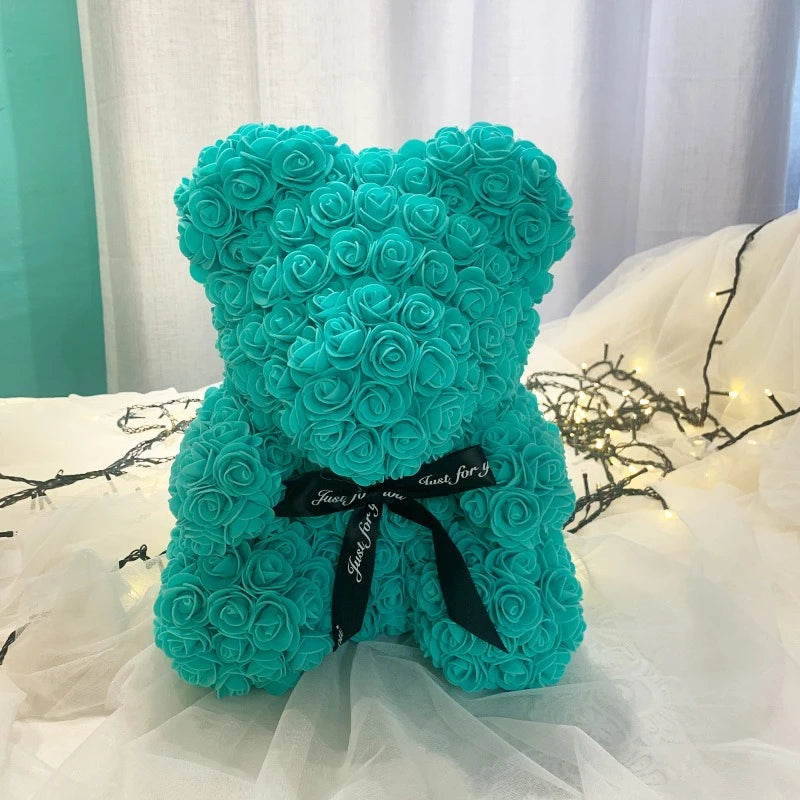 1pc Artificial Rose Bear Flower a Gift for Women Christmas Valentine's Day Birthday Anniversary Supplies  Party Decoration