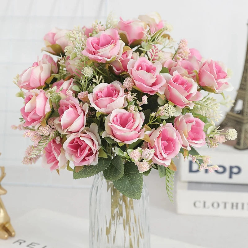 1/3Pcs Artificial Rose Flowers Bouquet for Home Room Decor Fake Flowers Garden Wedding Party Decoration Outdoor Christmas Decor