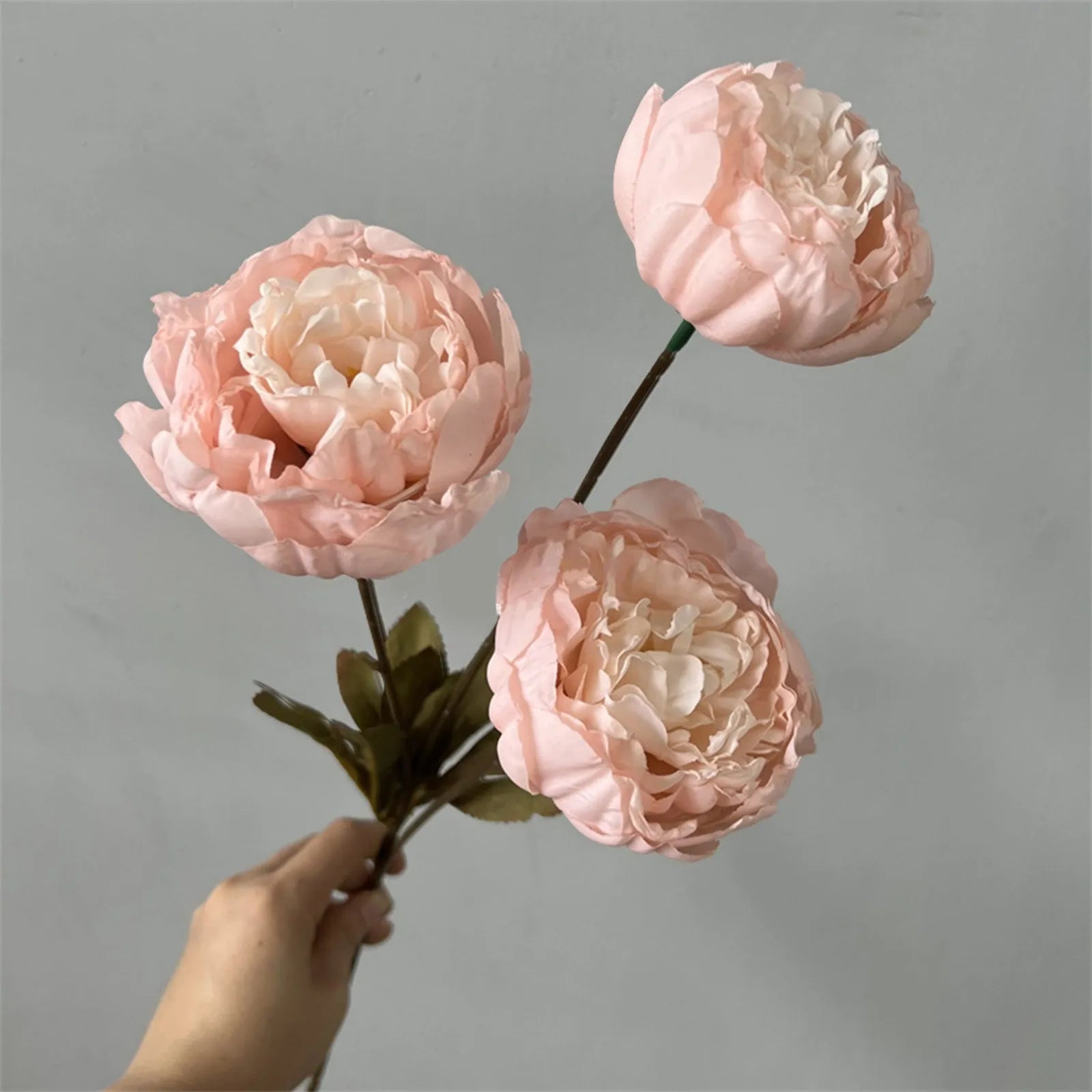 3heads Peony Cored Peony Artificial Flower Fake Rose Wedding Living Room Decoration