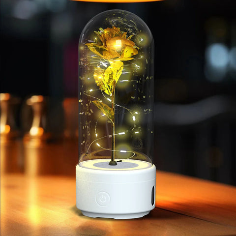 Creative 2 In 1 Rose Flowers Light And Bluetooth Speaker as Valentine's Day Gift