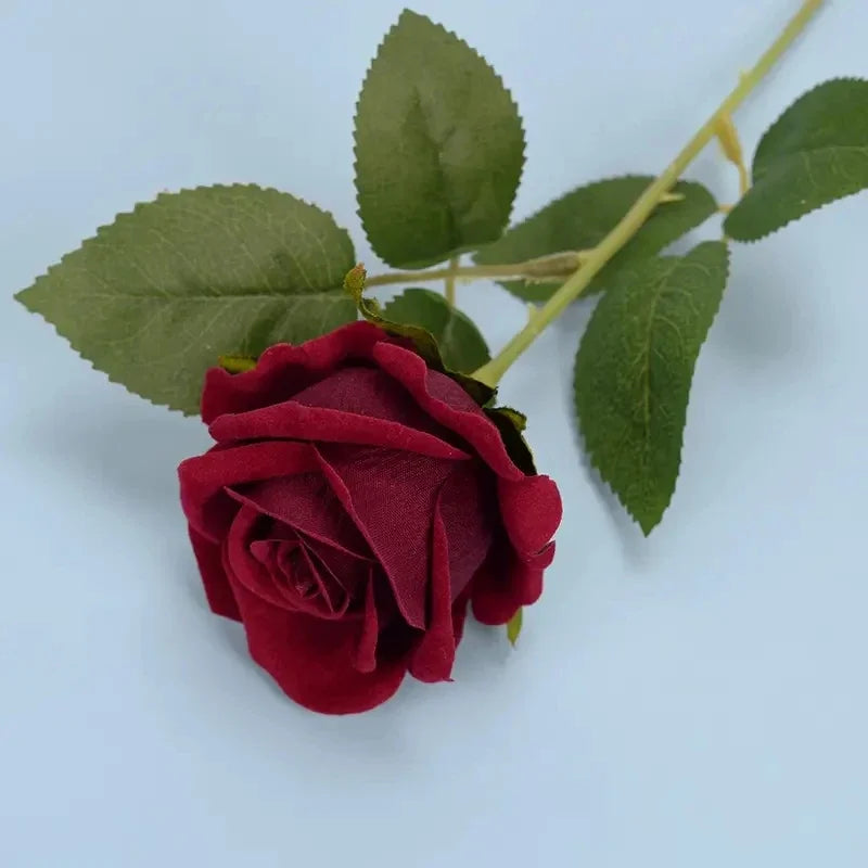 Beautiful 5pcs/lot Blue Artificial Rose Flowers Silk Long Branch Bouquet for Wedding Party Valentine's Day Decoration Bride Home