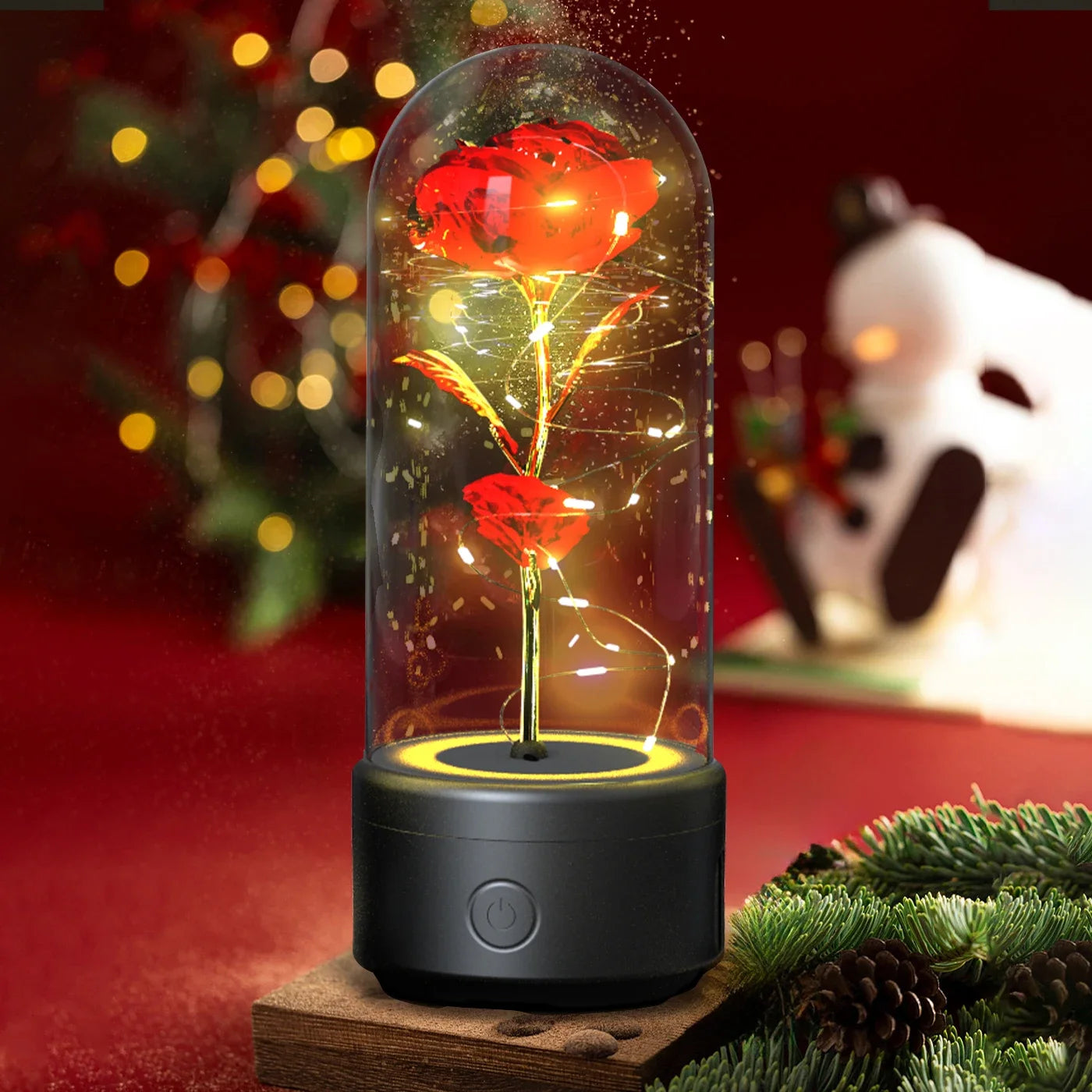 Creative 2 In 1 Rose Flowers Light And Bluetooth Speaker as Valentine's Day Gift