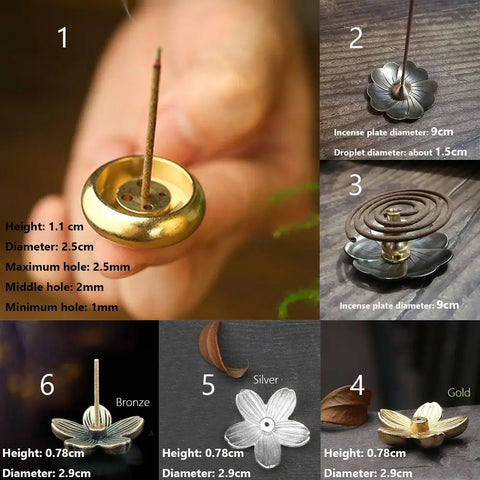 Coil Base Temples Yoga Cones Censer Incense Sticks Burner Home Decoration Copper Incense Holder Mini Accessories