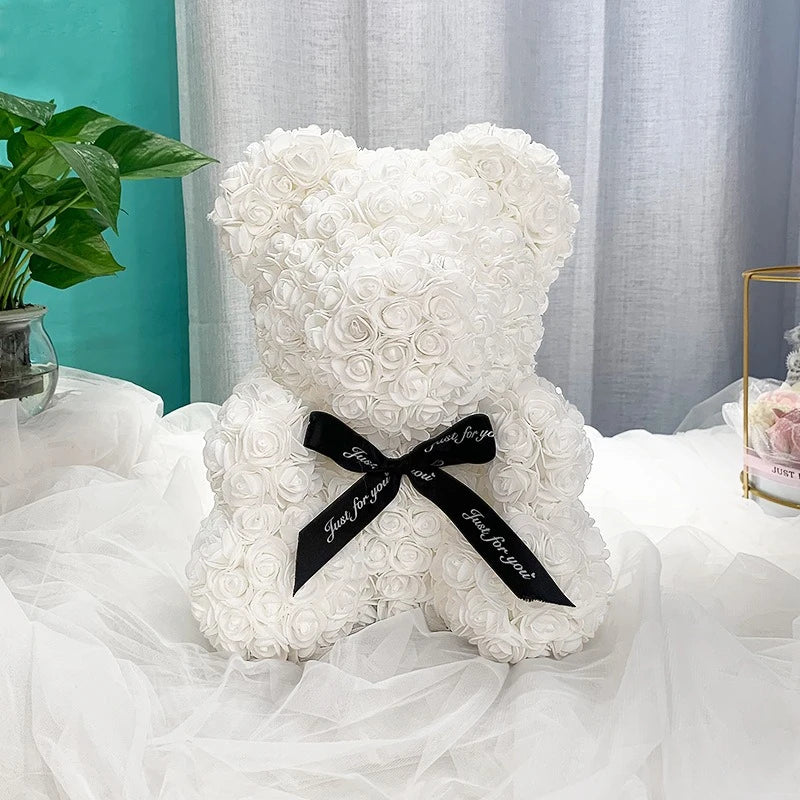 1pc Artificial Rose Bear Flower a Gift for Women Christmas Valentine's Day Birthday Anniversary Supplies  Party Decoration