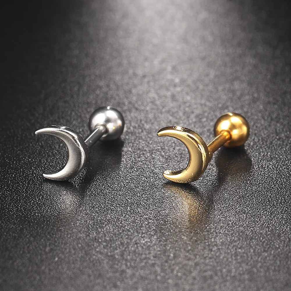 1PC Tragus Rook Helix Ear Piercing Earring For Women Butterfly Zircon Ear Cartilage Drop Piercing Moon Ear Hoop Lobe Jewelry