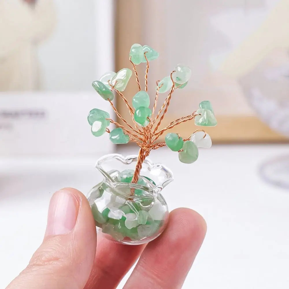 Natural Gemstone DIY Mini Crystal Gravel Tree Rose Quartz Amethyst Healing Stones Children's Gift Home Ornaments Crystal Trees